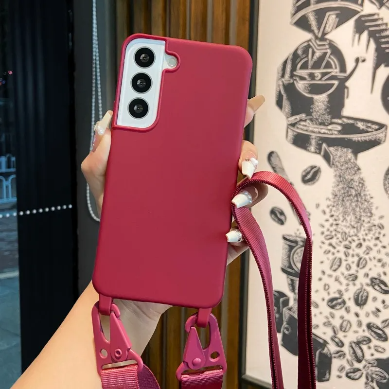 Funda con correa para Samsung Galaxy S23 S22 S21S20 Ultra Plus FE, funda de silicona cruzada
