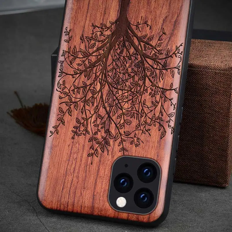 iPhone 15 14 Wood TPU Case