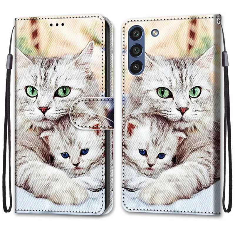 Samsung Galaxy S21 Painted PU Leather Wallet Case