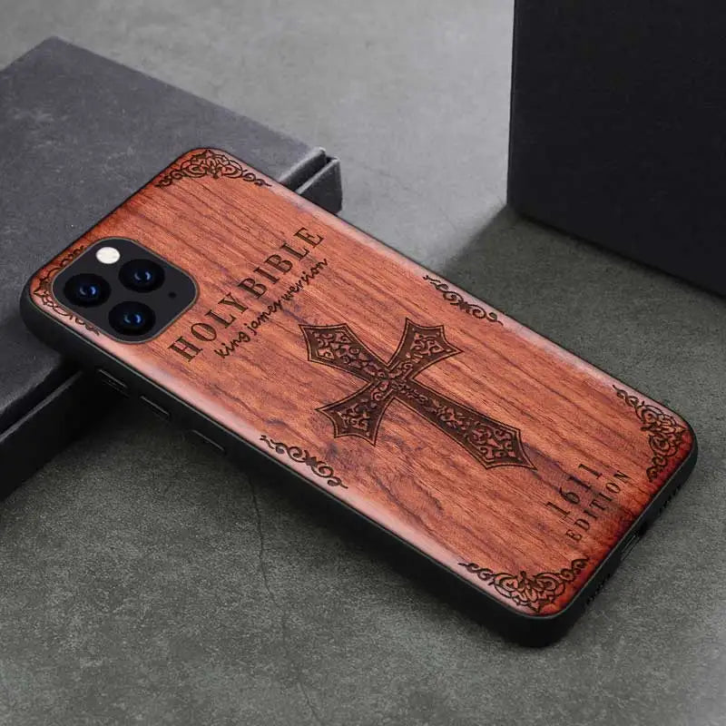 iPhone 15 14 Wood TPU Case