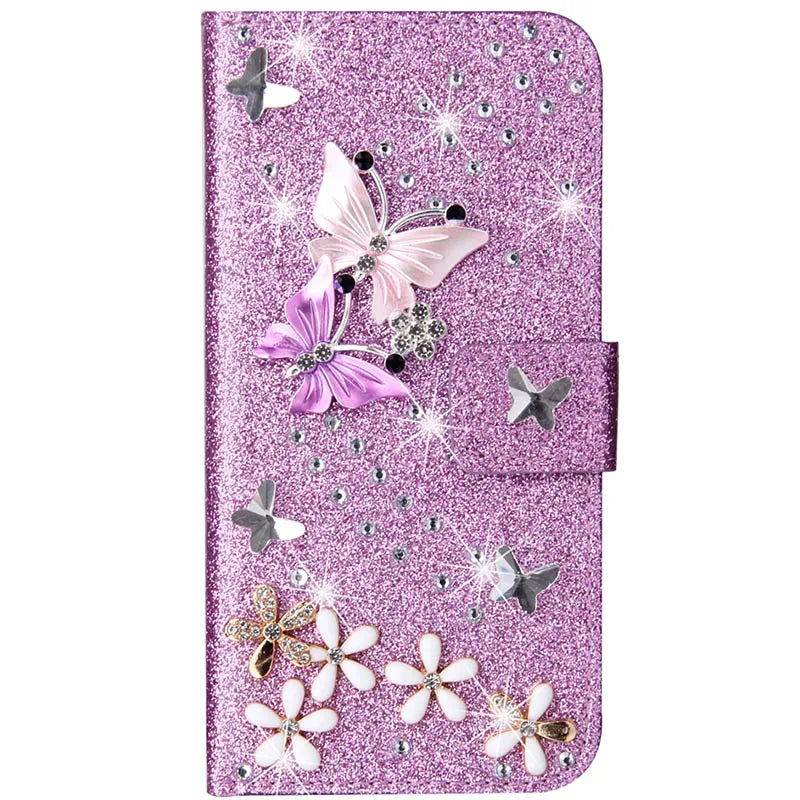 Samsung Galaxy S24 S23 S22 S21 S20 Wallet Glitter Phone Case