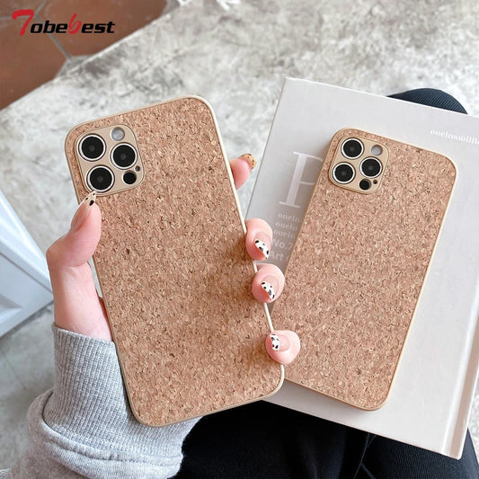 Funda de madera para teléfono iPhone 13 12