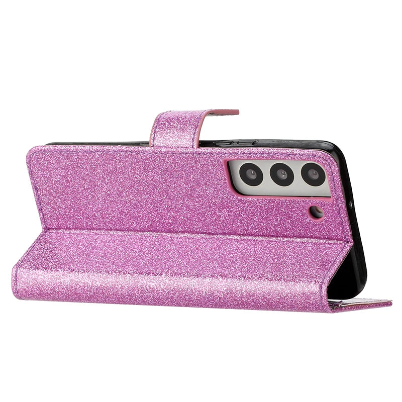 Samsung Galaxy S24 S23 S22 S21 S20 Wallet Glitter Phone Case