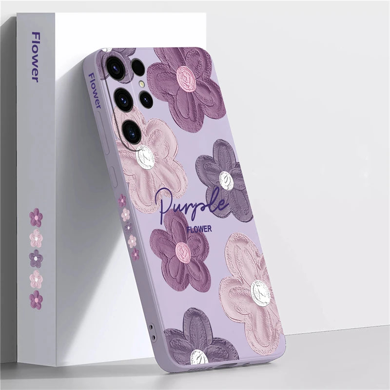 Samsung Galaxy S23 S22 S21 S20 Flowers Pattern Case