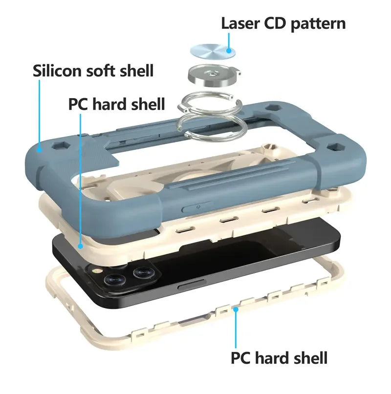 iPhone 15 14 13 Armor Bumper Shockproof Phone Case