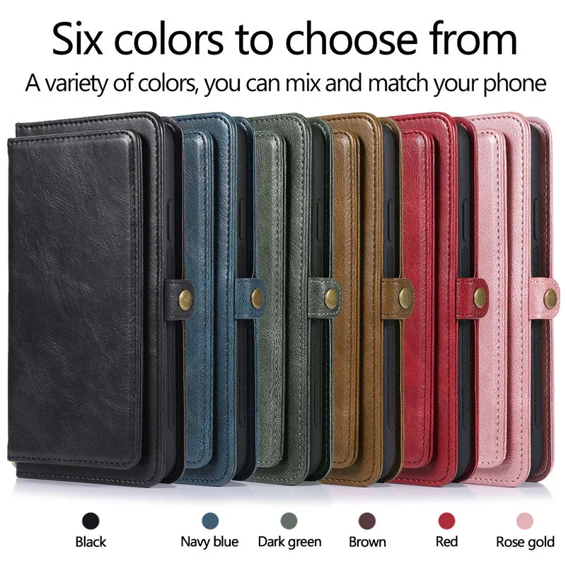 iPhone 15 14 Magnetic Flip Leather Case