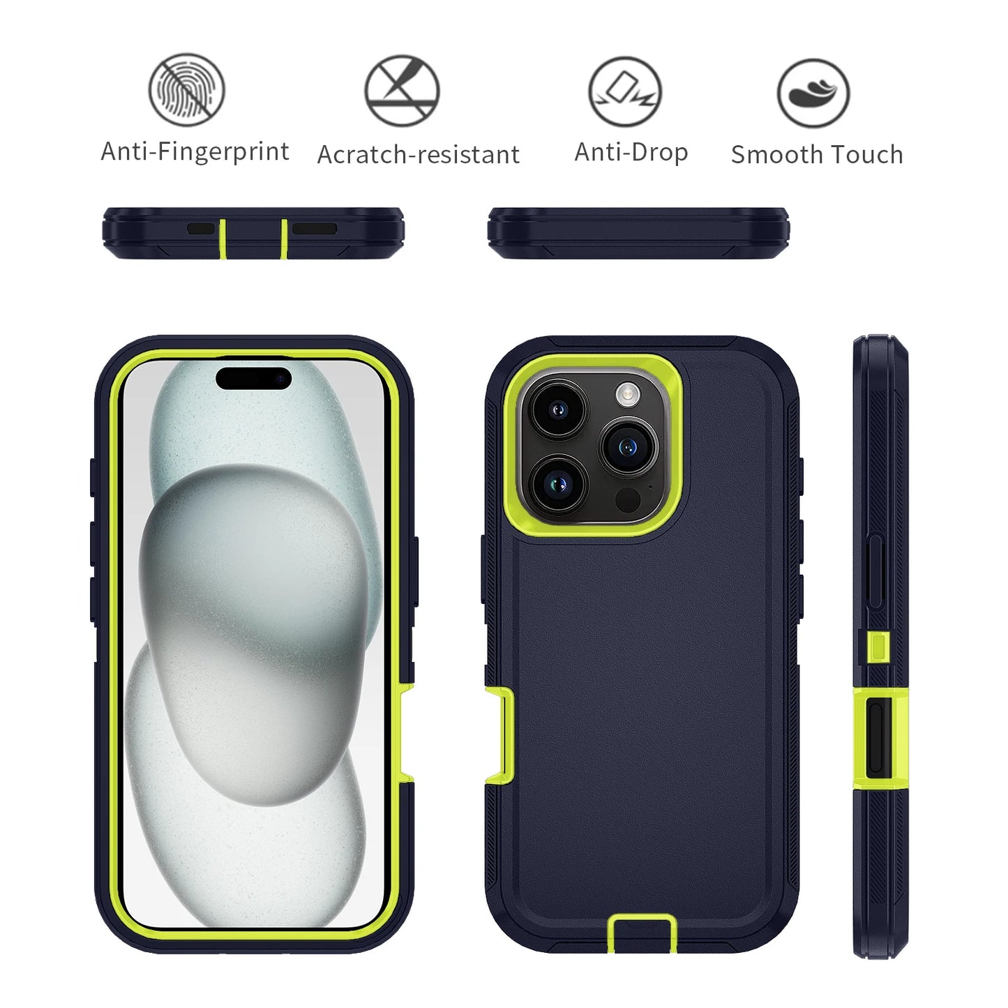 iPhone 15 14 13 Armor Shockproof Defender Case