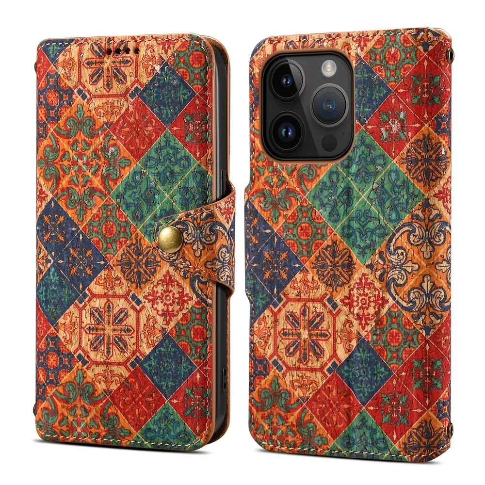 iPhone 15 14 13 12 11 PU Leather Totem Flip Case