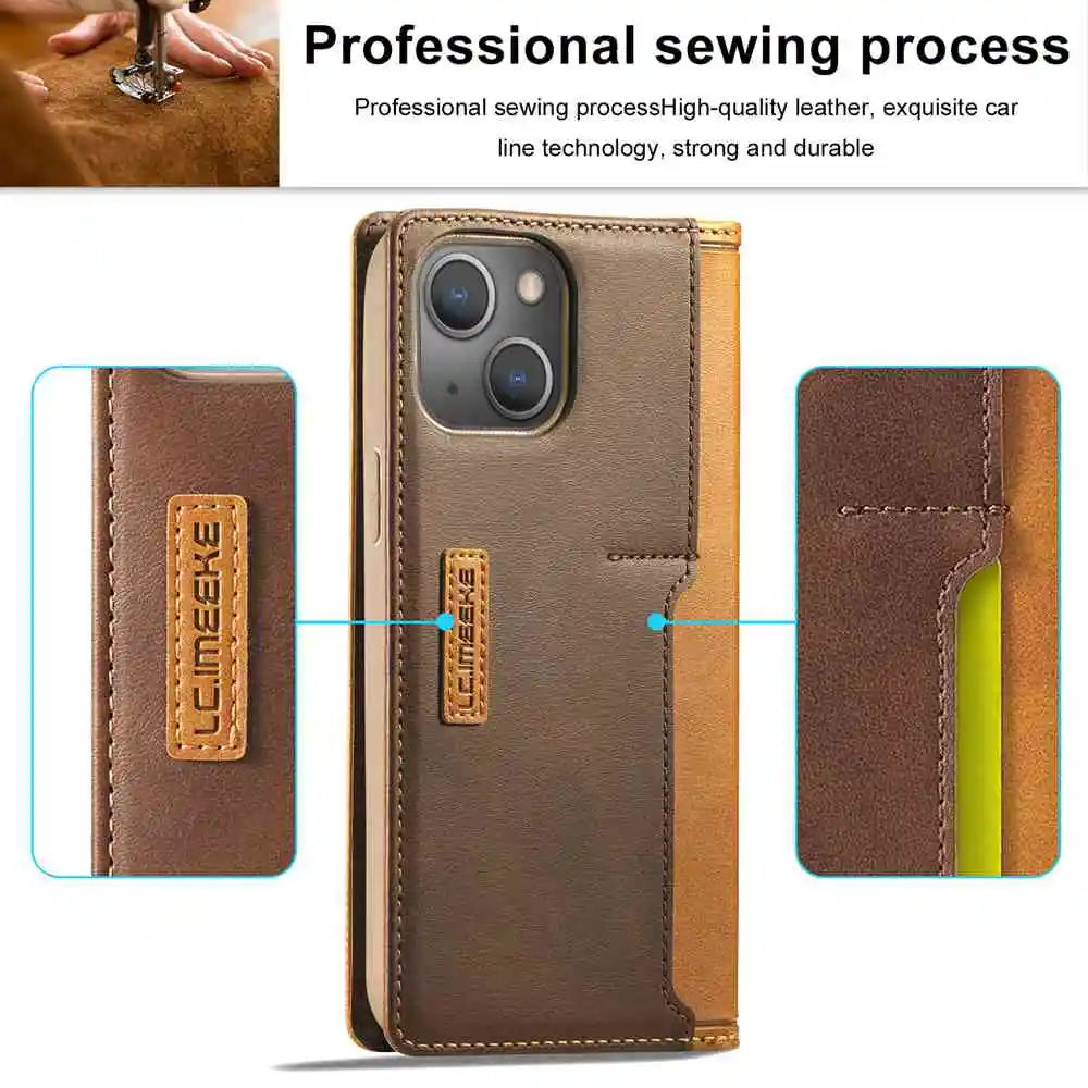 iPhone 15 14 13 12 11 PU Leather Wallet Flip Book Case