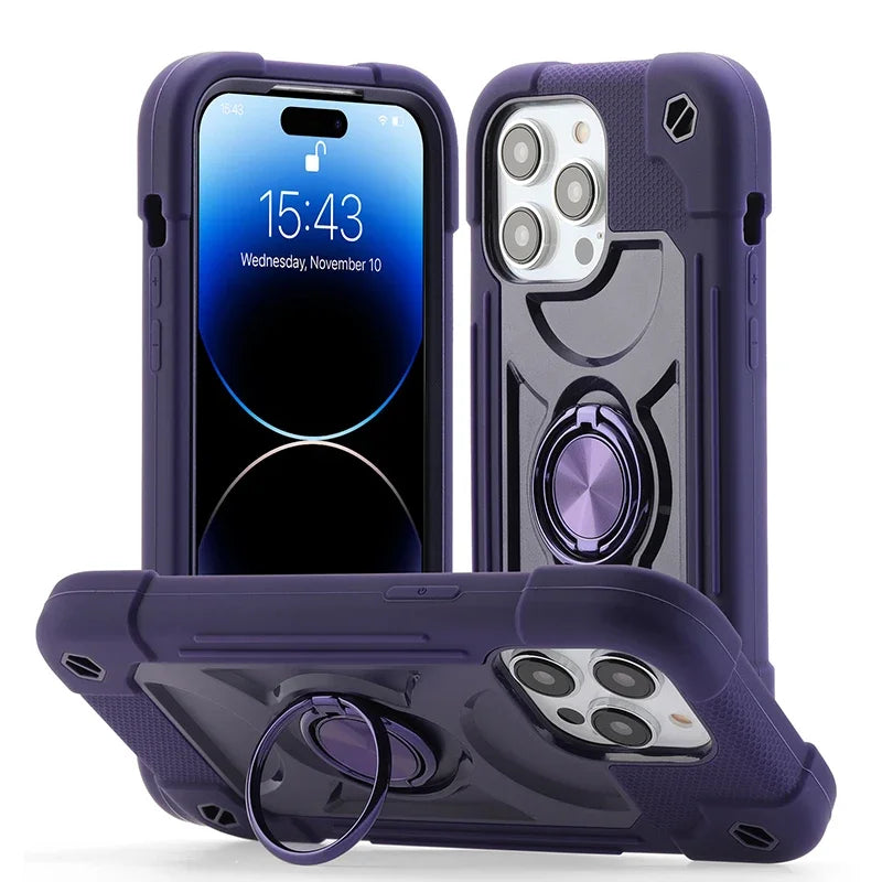 iPhone 15 14 13 Armor Bumper Shockproof Phone Case