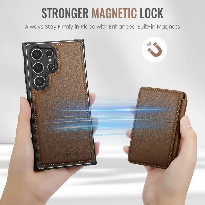 Samsung Galaxy S24 S23 S22 S21 Detachable Magnetic Wallet Phone Case