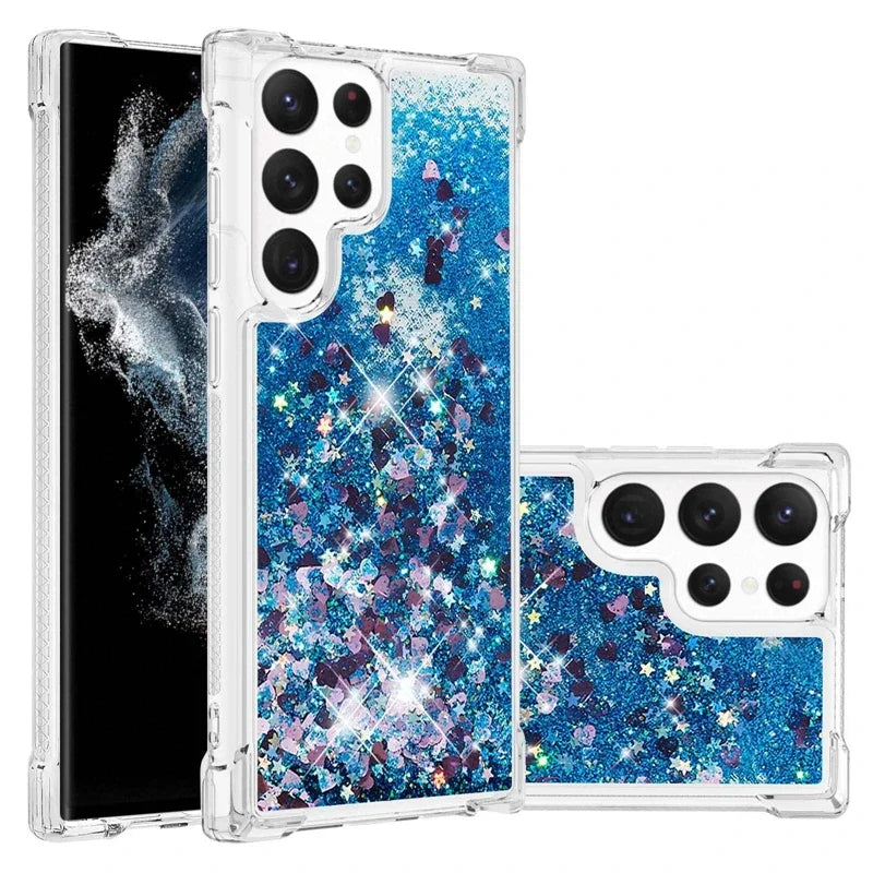 S24 Ultra Plus Cover Glitter Dynamic Liquid Case For Samsung Galaxy