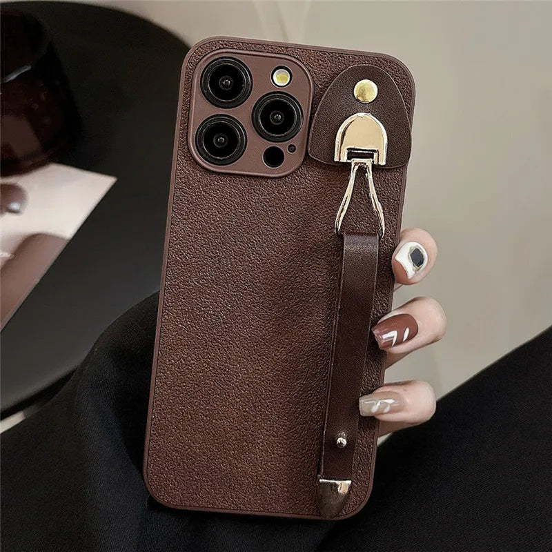 iPhone 15 14 13 12 11  Wrist Strap Holder Phone Case