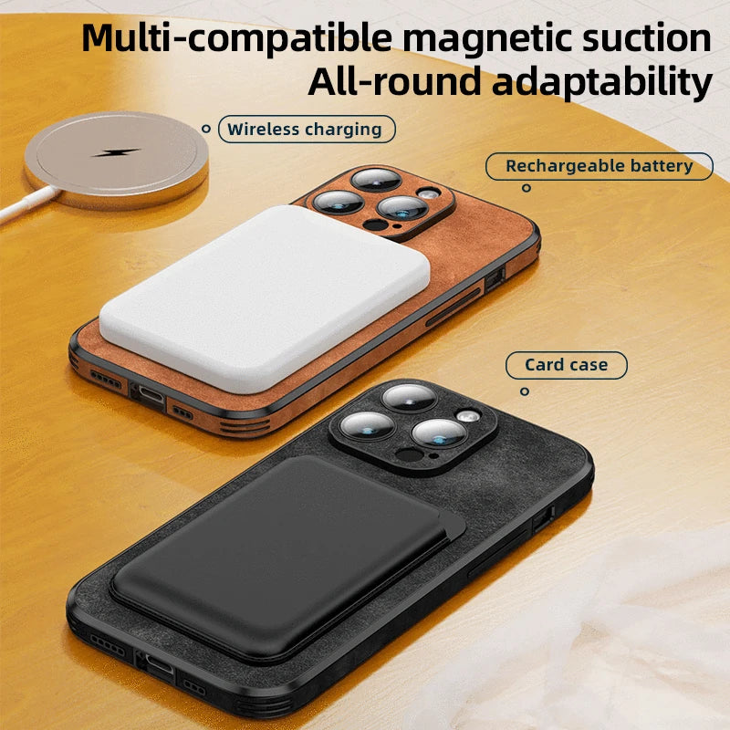 Funda de cuero para teléfono con ciervo para iPhone 15 14