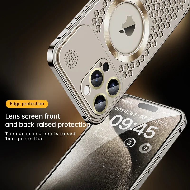 iPhone 12 13 14 15 Metal Heat Dissipation Phone Case