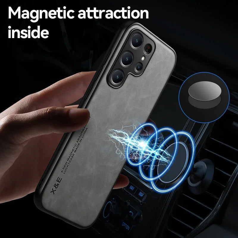 Samsung Galaxy S24  S23 S22 S21 S20 Luxury Magnetic Leather Case