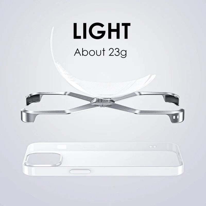 iPhone 15 14  Aluminum Alloy Rimless Case