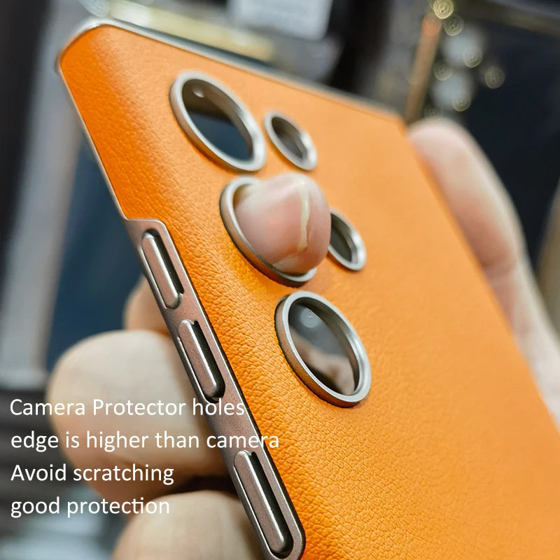 Samsung Galaxy S24 Ultra Titanium Vegan PU Leather Back Case