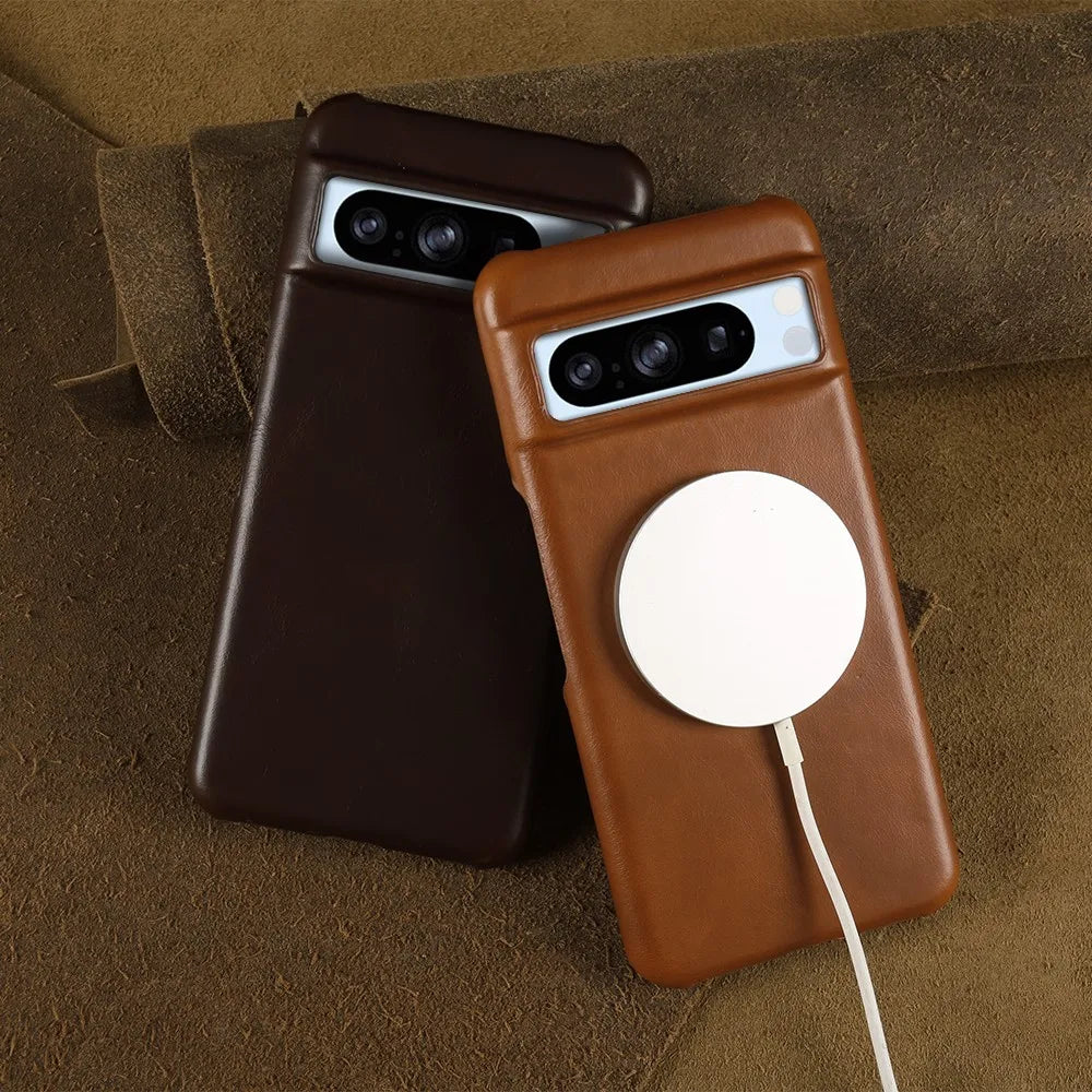 Google Pixel 9 8 6 7 Pro Genuine Leather Case