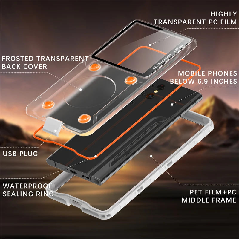 Samsung Galaxy S24 S23 S22 S21 S20 Waterproof Phone Case