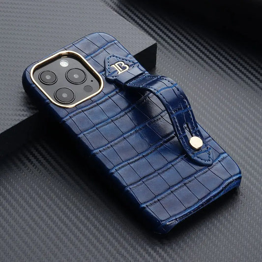 iPhone 14 13 12 Wrist Strap PU Leather Case