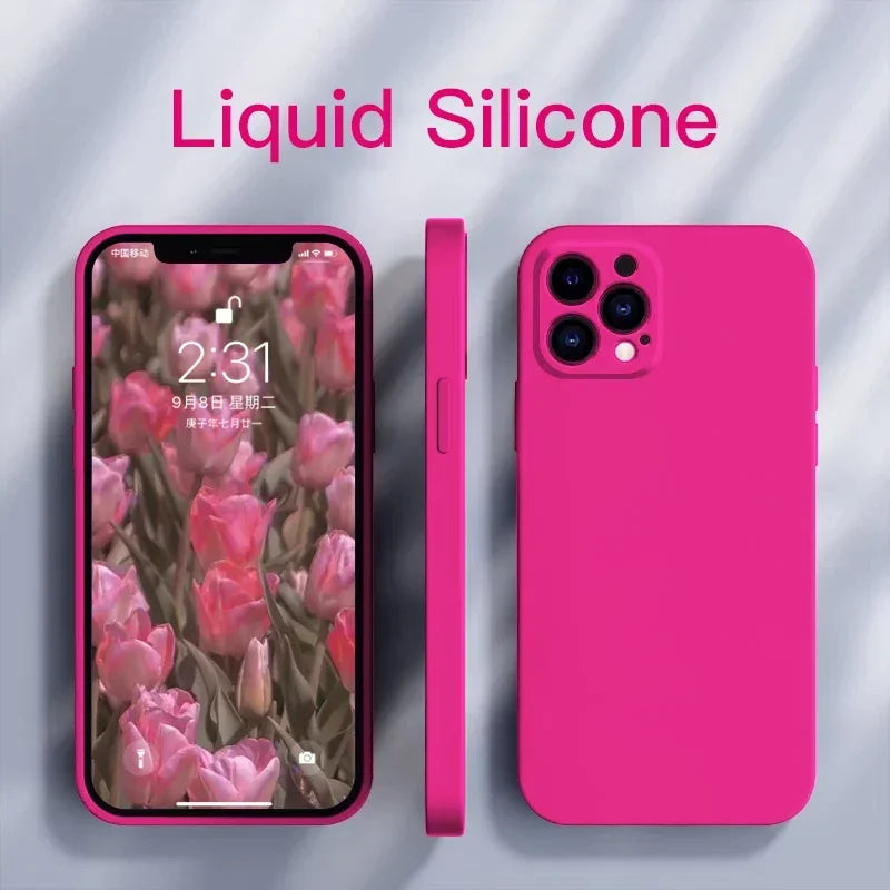 iPhone 15 14 13  UTOPER Original Square Liquid Silicone Phone Case