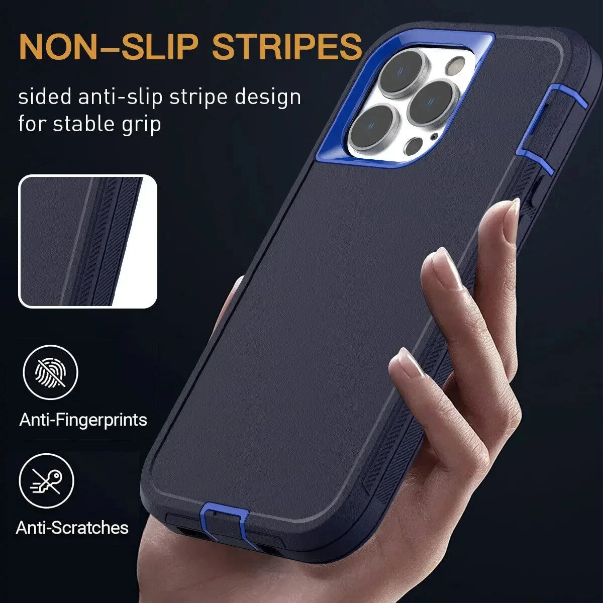 iPhone 15 14 13  3 IN 1 Heavy Duty Armor Shockproof Dust-Proof Case