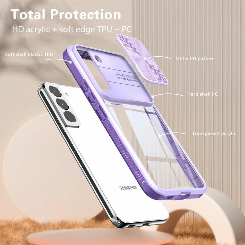 Samsung Galaxy S24 S23 S22 S21  S20 FE Shockproof Armor Clear Phone Case