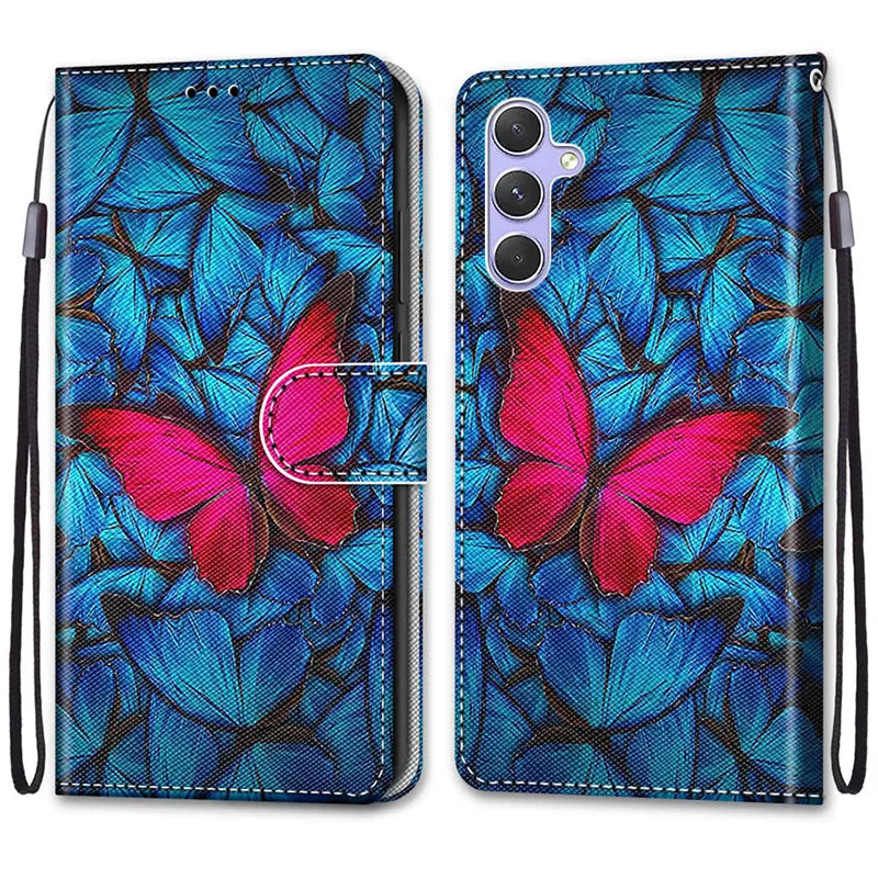 Samsung Galaxy A14 A24 A25 A34 A54 PU Leather Magnetic Case