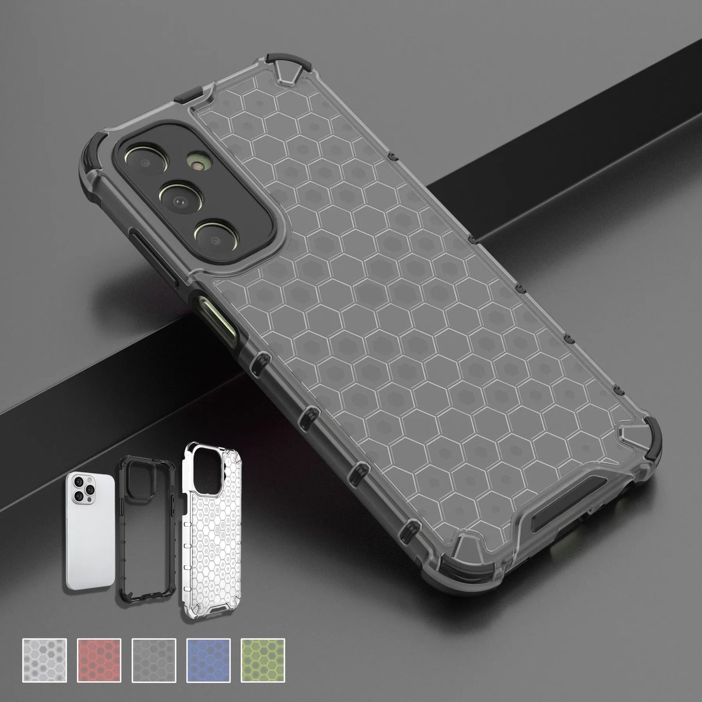 Samsung Galaxy S24 S23 S22 S21 S20 Luxury Honeycomb Hybrid Case