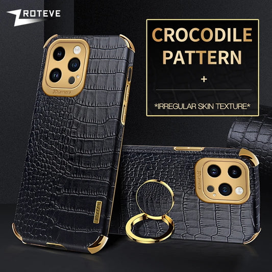 iPhone 15 14 Silicone Crocodile Leather Case