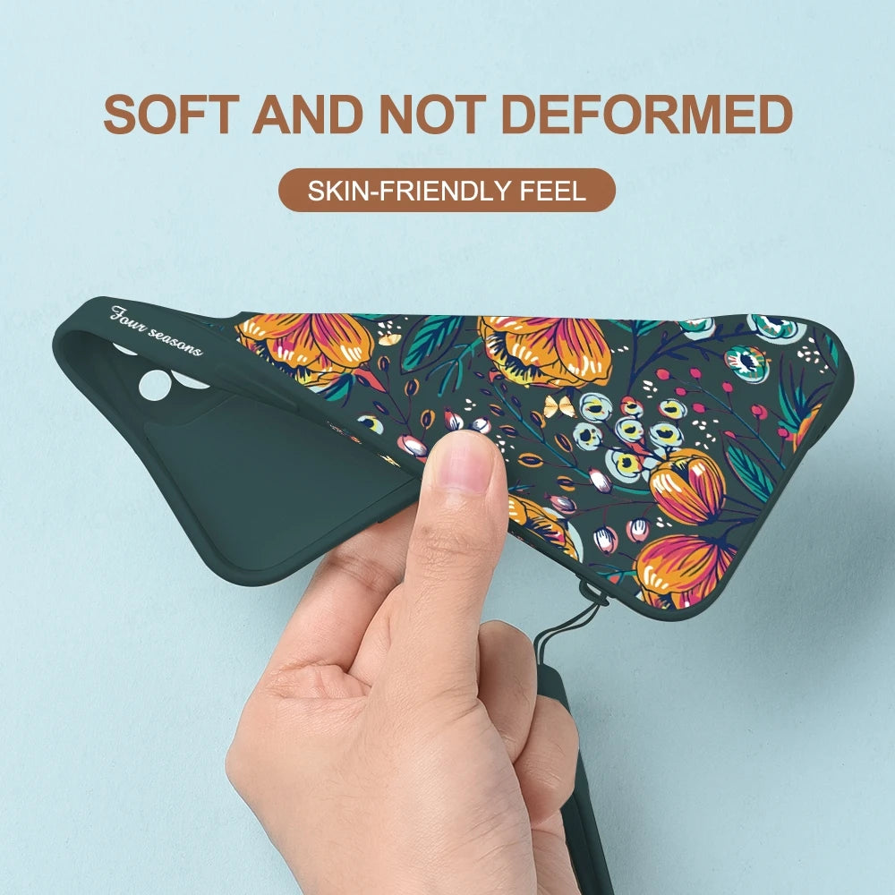 Samsung Galaxy S24 S23 S22 S21 S20  Flowers Silicone Cover