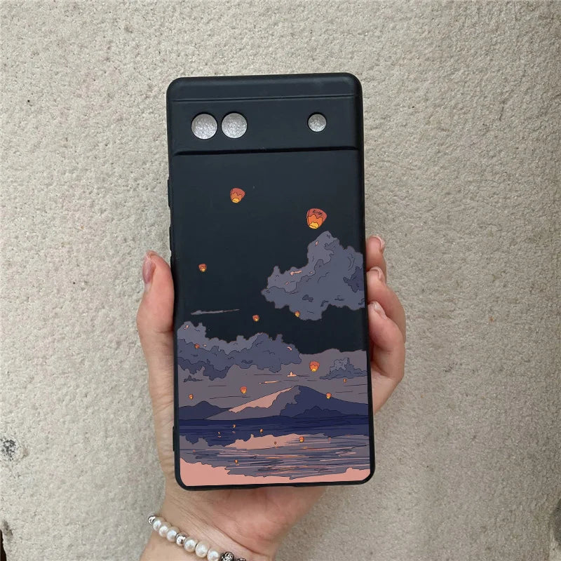 Google Pixel 8 7 6 Pro A Japan Anime Landscape Case