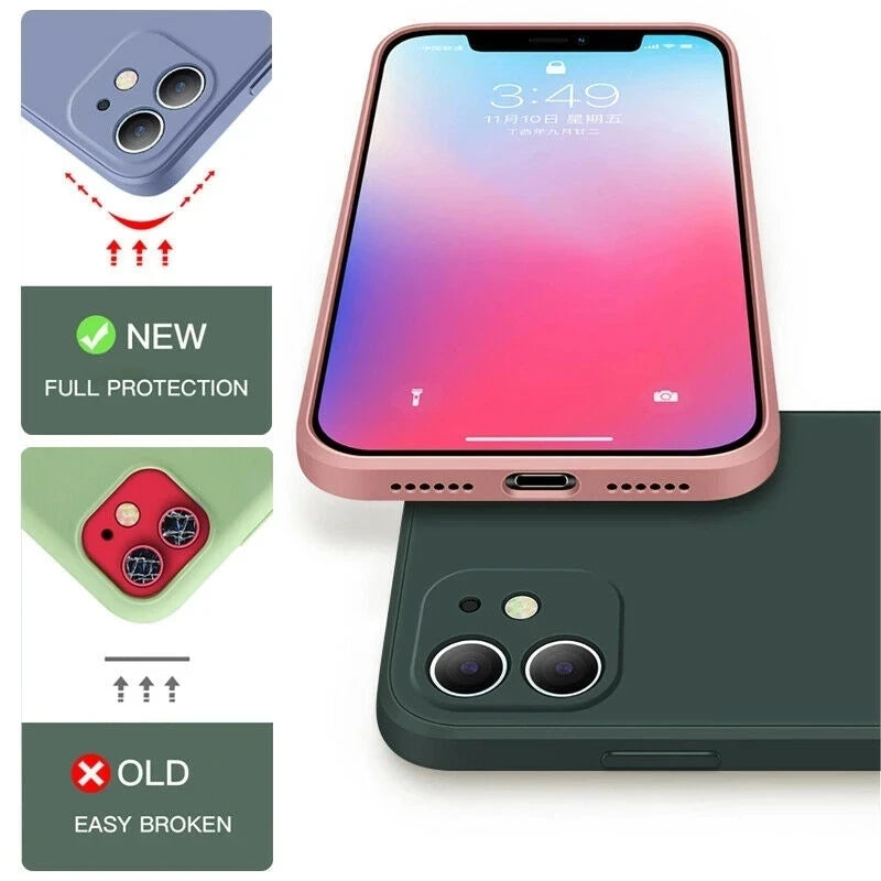 Funda para teléfono de silicona líquida suave para iPhone 15 14 