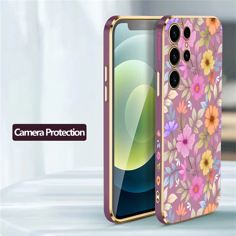 Samsung Galaxy S23 S22 Flower Silicone Case