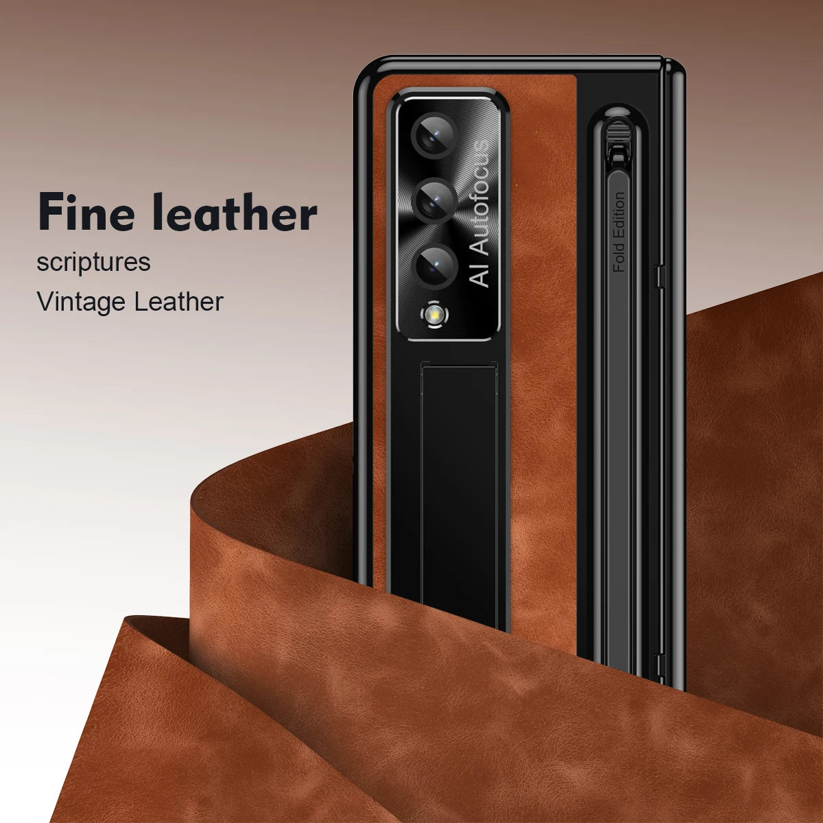 Samsung Galaxy Z Fold 5 4 Retro Leather Case