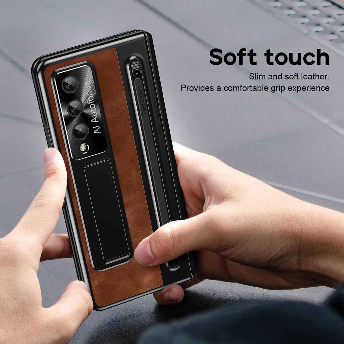 Samsung Galaxy Z Fold 5 4 Retro Leather Case