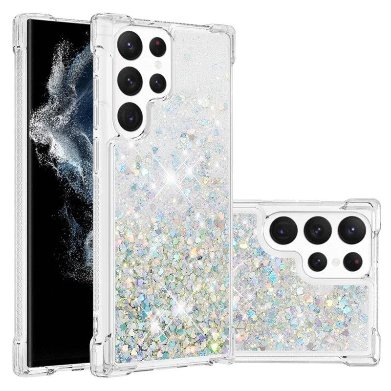 S24 Ultra Plus Cover Glitter Dynamic Liquid Case For Samsung Galaxy