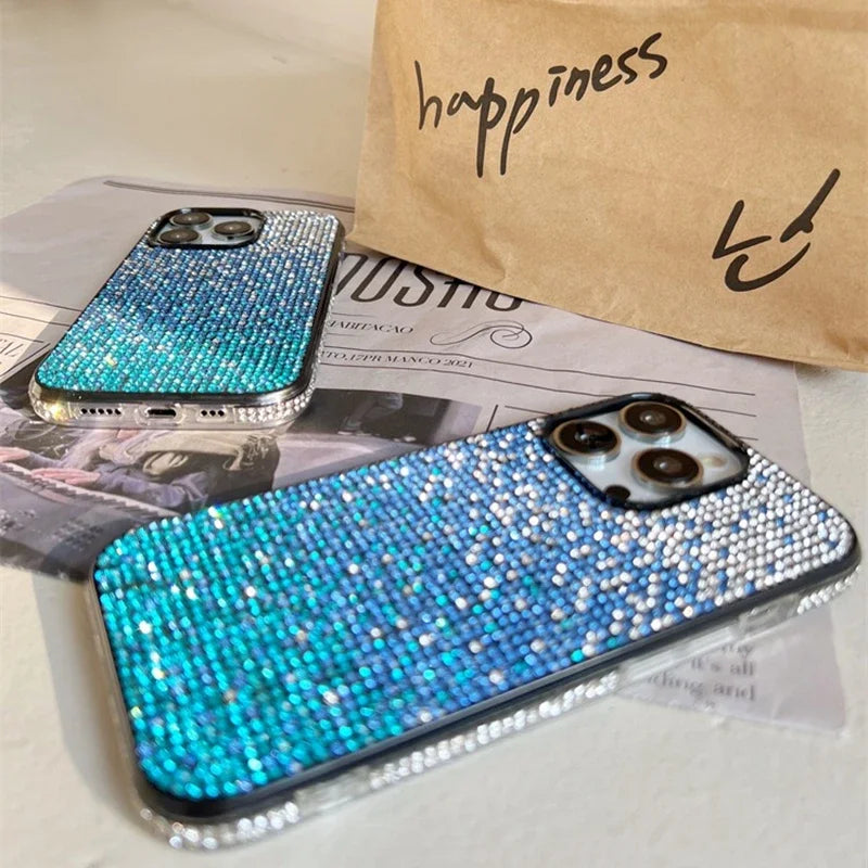 iPhone 15 14 13 12 11 Shiny Diamond Bumper Frame Case