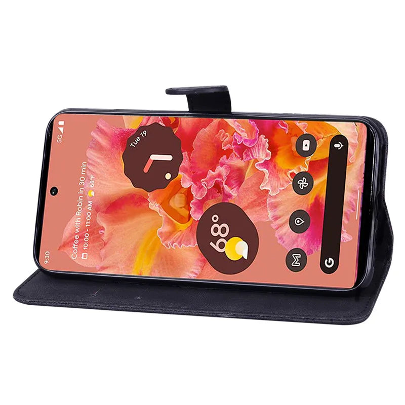 Funda de cuero con mariposa para Google Pixel 7 6