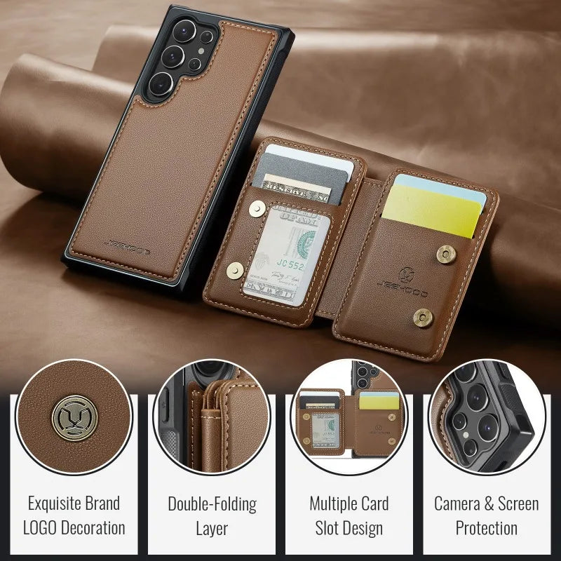 Samsung Galaxy S24 S23 S22 S21 Detachable Magnetic Wallet Phone Case