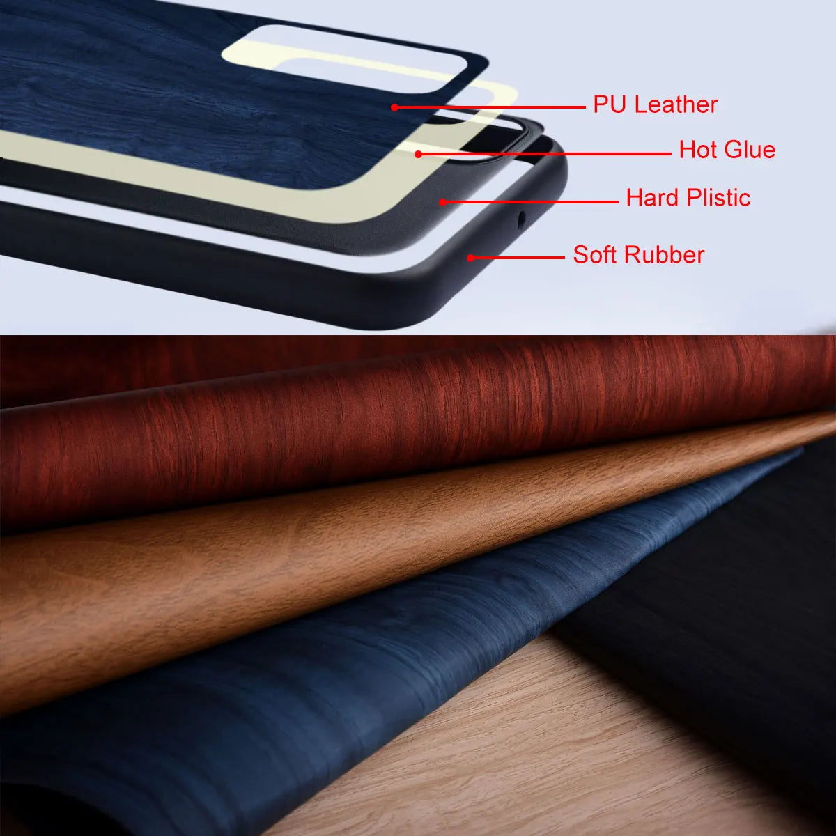 Samsung Galaxy Z Fold 4 Fold5 zfold3 5G bamboo wood pattern Leather cover