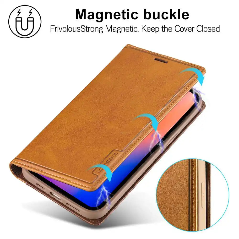 iPhone 15 14 13 12 11 PU Leather Wallet Flip Book Case