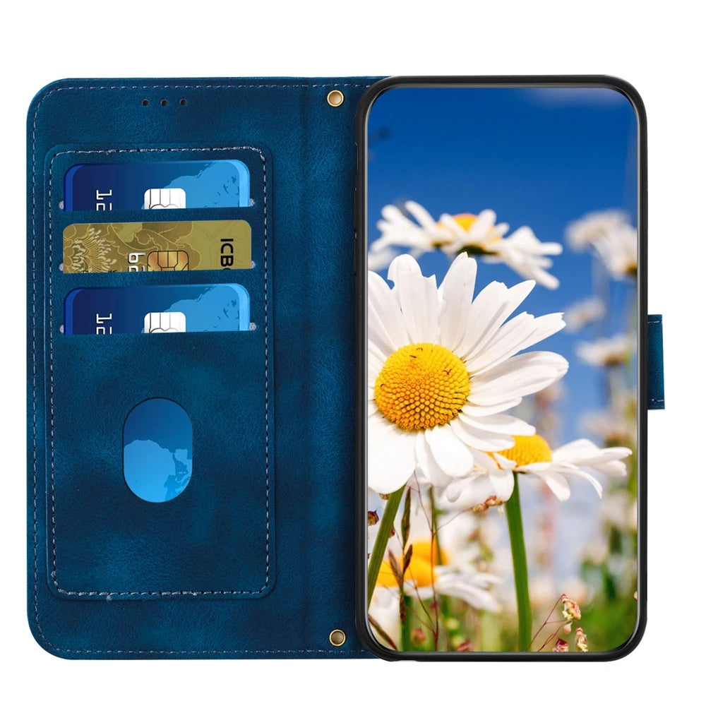 iPhone 13 12 11 Pro Max Plant Flowers PU Leather Case