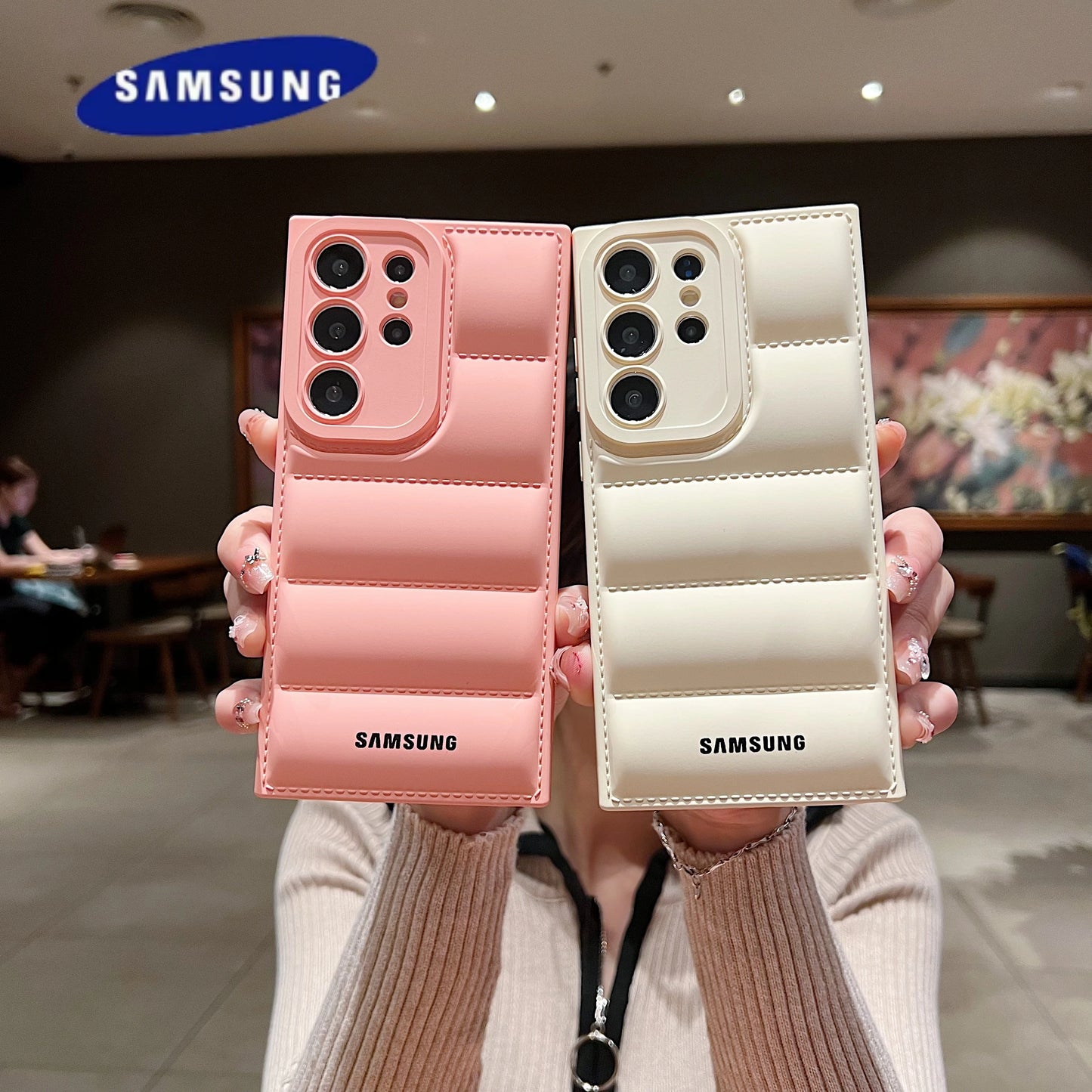 Wave Puffer Down Jacket Phone Case Samsung S25 S24 S23 S22