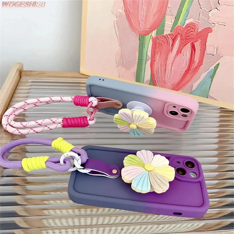 Samsung Galaxy S24 S23 S22 S21 S20 Gradient Flower TPU Case