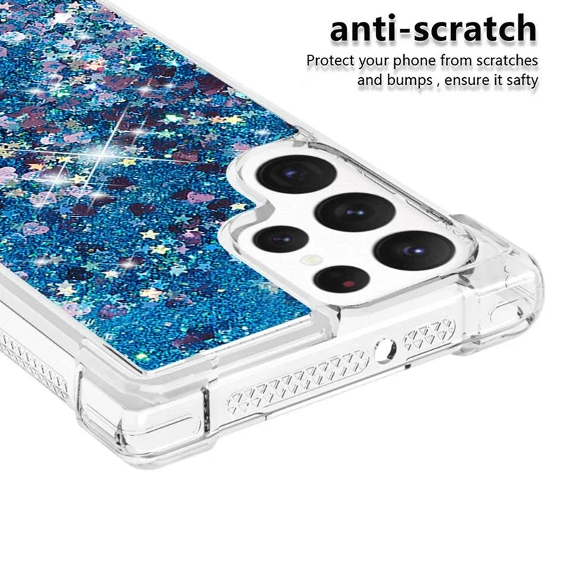 S24 Ultra Plus Cover Glitter Dynamic Liquid Case For Samsung Galaxy