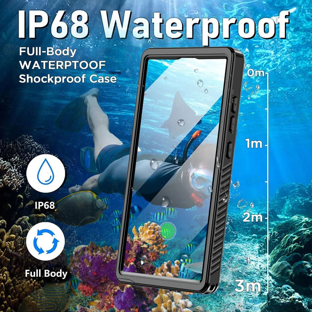 Samsung Galaxy  A14 A34 A54 IP68 Waterproof Case