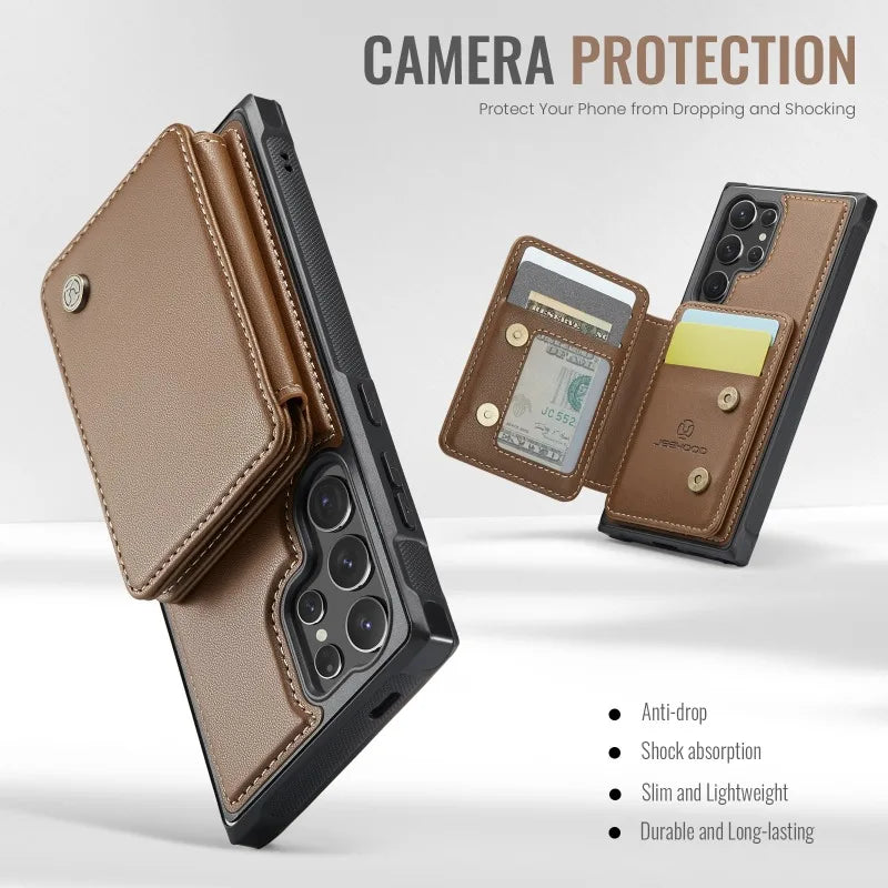 Samsung Galaxy S24 S23 S22 S21 Detachable Magnetic Wallet Phone Case