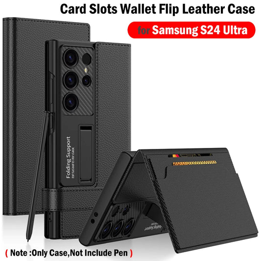 Samsung Galaxy S24 S23 Flip Leather Wallet Case